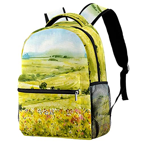Sac à dos de voyage aquarelle enfants avec porte-bouteille