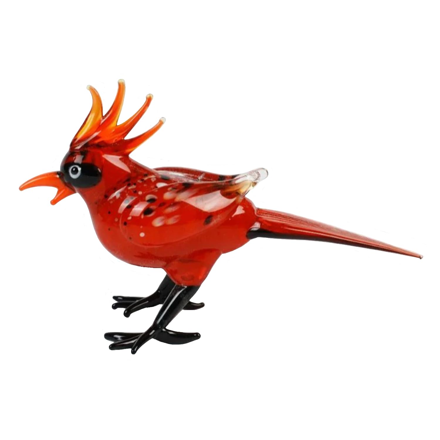 ZDHC Bird Figurine Art Hand Blown Glass Animal Sculpture Collectible Desktop Crystal Ornaments for Centerpiece Home Office Display Decor Craft (Style A)