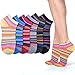 6 Pair Women Ankle Sport Socks No Show Low Cut Fashion Casual Color Stripes 9-11