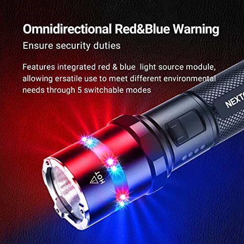 Nextorch 3000 Lumens Rechargeable Multi-Light Source Type-C Usb Mini Led Flashlights Compact Edc Warning Torch P84 #TOP4