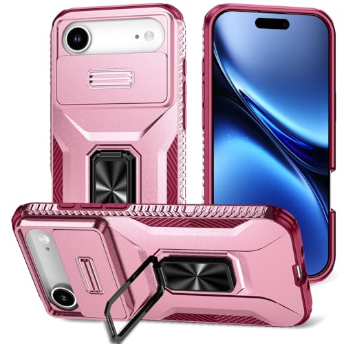 Coque iPhone 17 Air rose double couche pour éviter les chutes