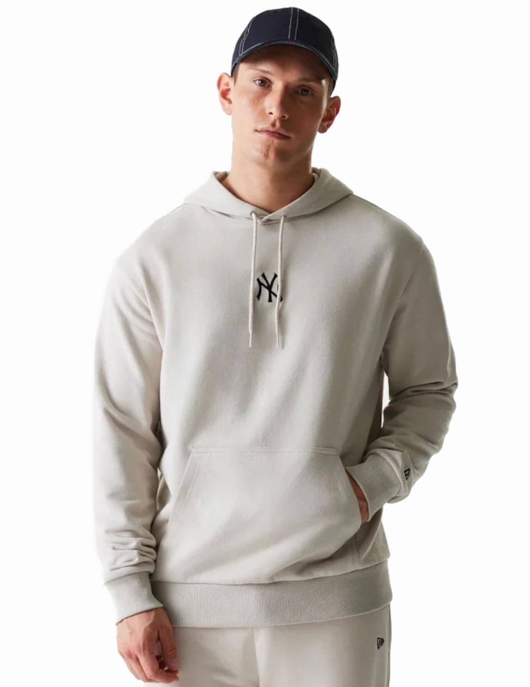 New Era MLB League Essential - Felpa con cappuccio New York Yankees, colore: Beige