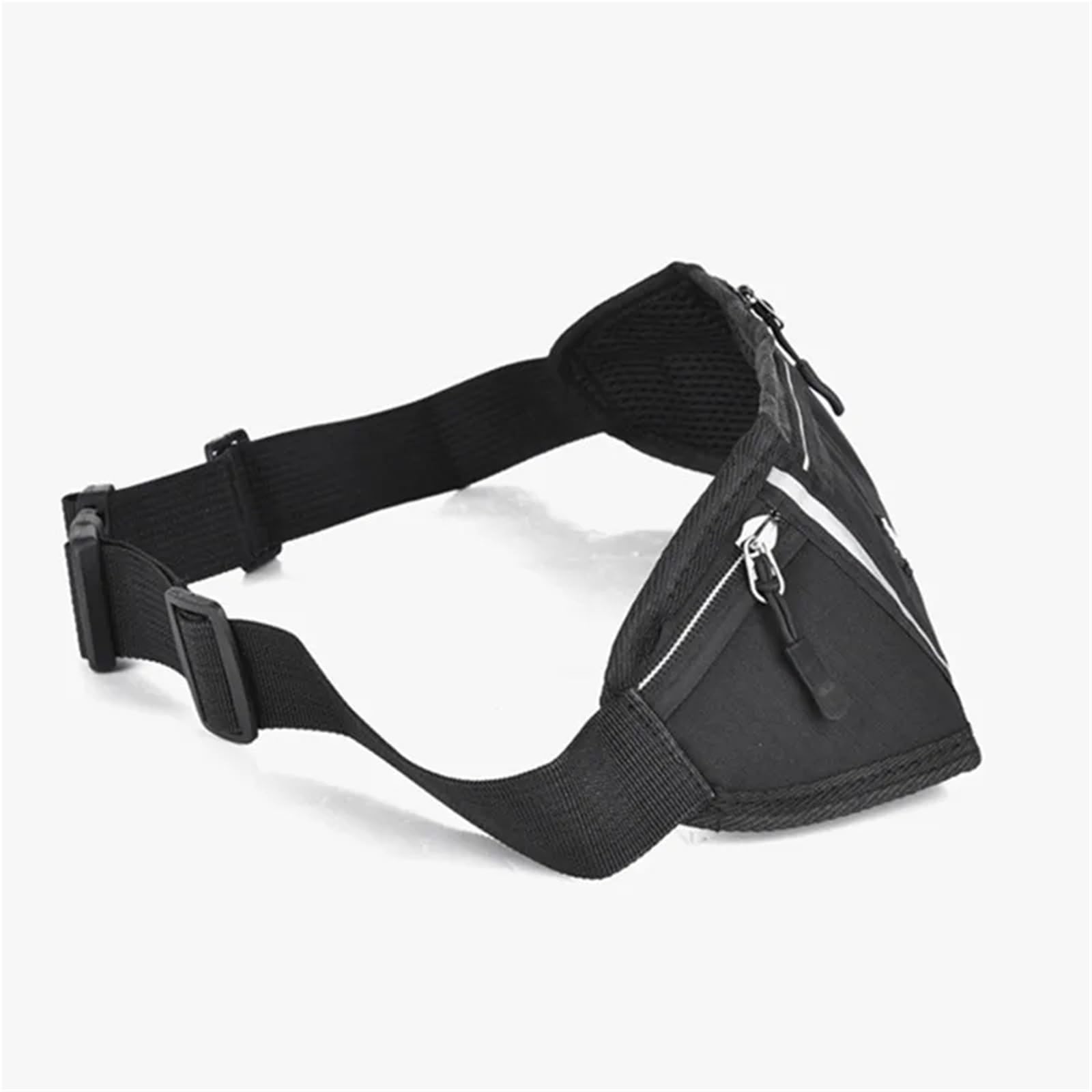 Sac de Taille de Course léger imperméable à l'eau Bande réfléchissante Taille Fanny Pack Gym Sport Course à Pied Sac de Taille Sangle élastique réglable pour Homme(Black)