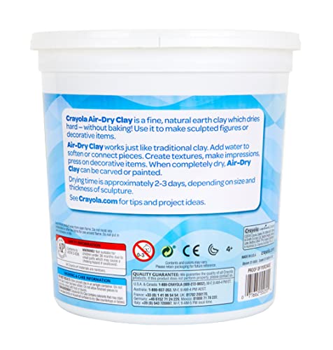 Crayola Air Dry Clay Bucket, No Bake Clay For Kids, Modeling Clay Alternative, 5 Lb Resealable Bucket, White #TOP2
