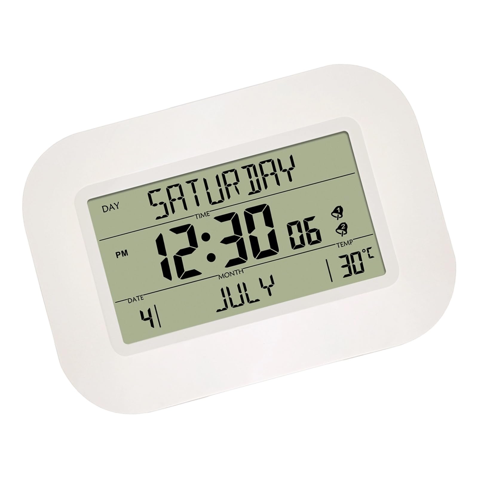 Reloj digital LCD con temperatura y fecha para escritorio de oficina