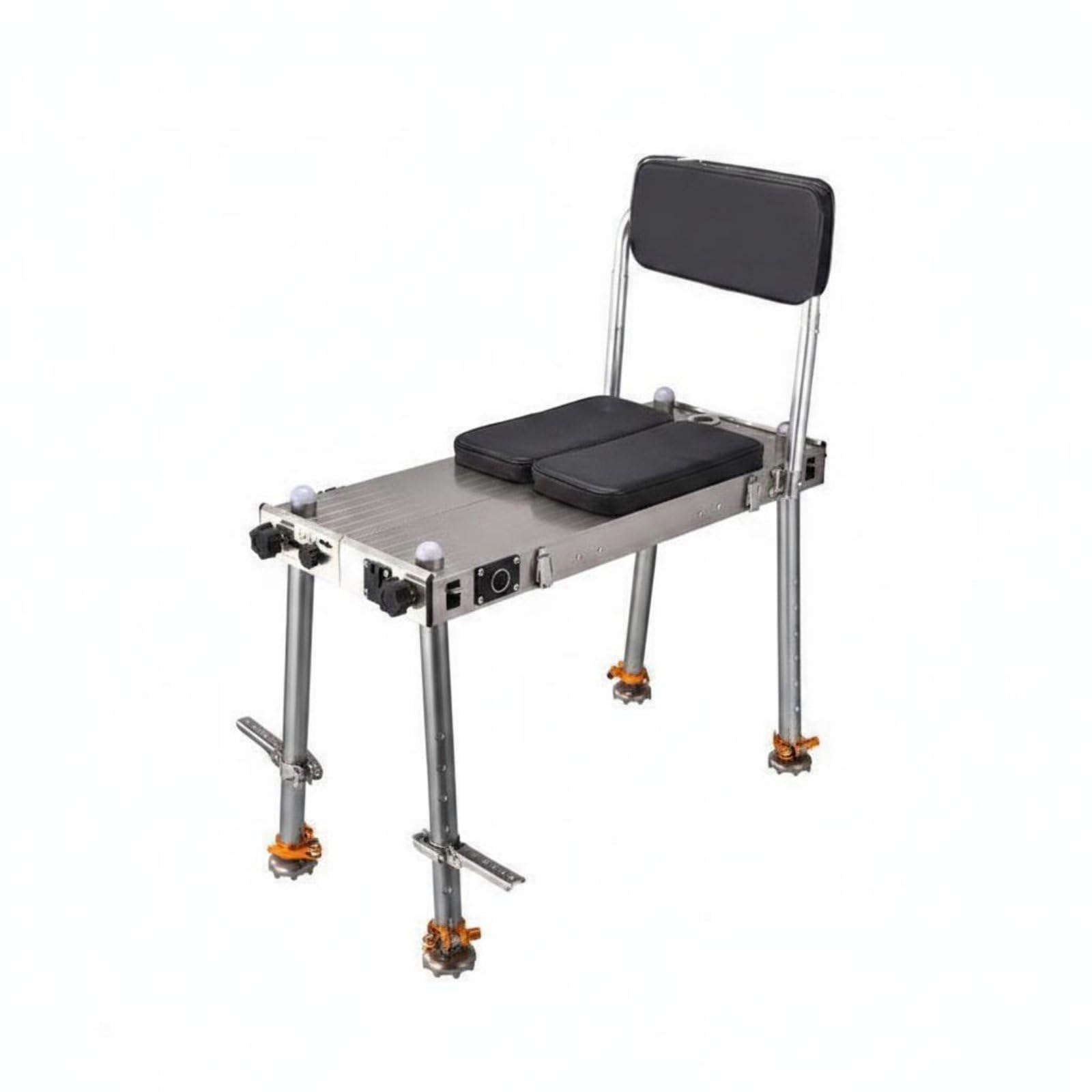 Siege de Pêche Pliable Chaise Tabouret Fauteuil Dossier Matelassé Structure Alu Résistante à la Rouille Réglage Pieds Indépendants Pliant Compact, Color to 2, 750