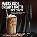 Zulay Kitchen Executive Series Milk Frother Wand - Upgraded & Improved Stand - Ideal Coffee Gift - Coffee Frother Handheld Foam Maker For Lattes - Electric Milk Frother Handheld For Cappuccino