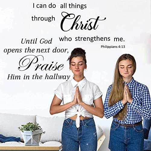 2 Sets Bible Verse Wall Decals Vinyl Inspirational Quotes Wall Decals Positive Saying Wall Stickers Christian Scripture Motivational Decal Religious Wall Decor For Women Family Home Bedroom #TOP4