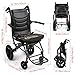 Tneukoom Lightweight Foldable Transport Wheelchair - 120kg Capacity with 12