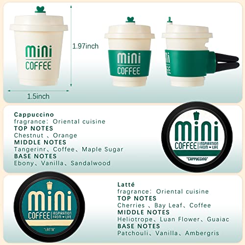 Mini Coffee Cup Car Air Fresheners Creative Automotive Air Outlet Vent Aroma Diffuser Cute Cartoon Car Vent Air Fresheners With 2 Fragrances Coffee Capsule Car Interior Perfume Decoration #TOP1