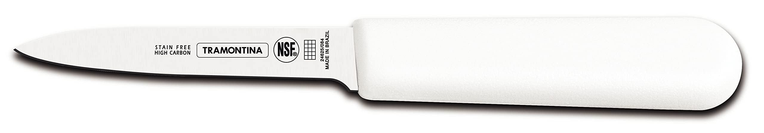 Tramontina Professional 4 Inches Paring Knife with Stainless Steel Blade and White Polypropylene Handle with Antimicrobial Protection