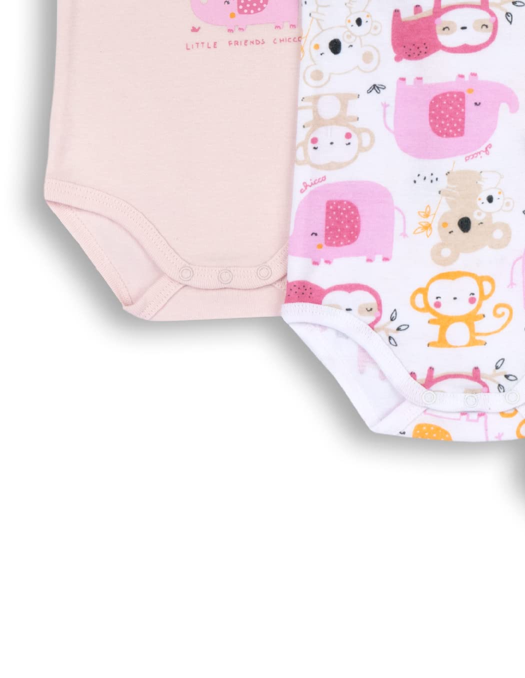 chicco Zestaw lniany dla niemowląt dla dziewczynek (4 sztuki), róża, 0 Months