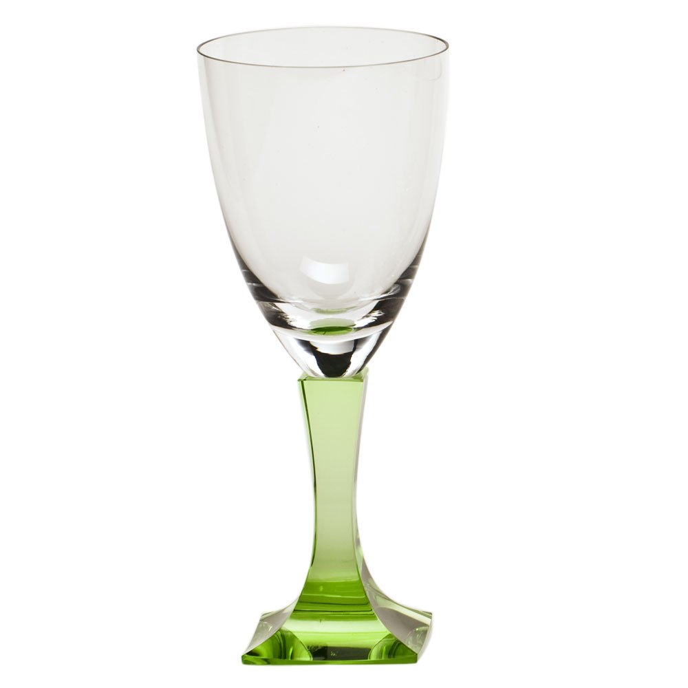 MoserCrystal Lancelot Clear Ocean Green Goblet