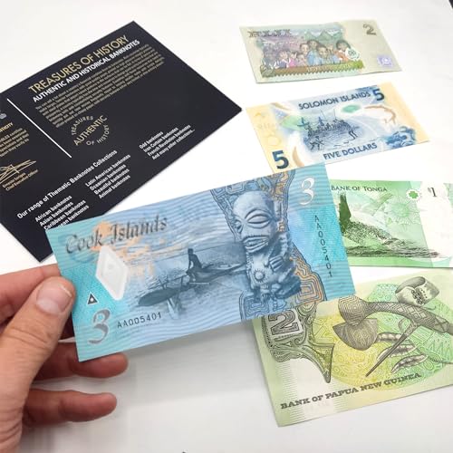 World Paper Money: 5 Banknotes from Oceania - Elevate Your Foreign Currency Collection with Old Banknotes and Complete Your Album of Collectibles. Certificate of Authenticity Included. - Thumbnail 4
