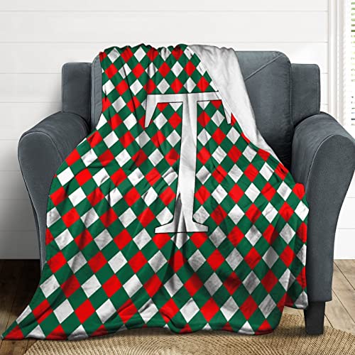 Plaid buffle monogramme T : cadeau de Noël couverture chaude