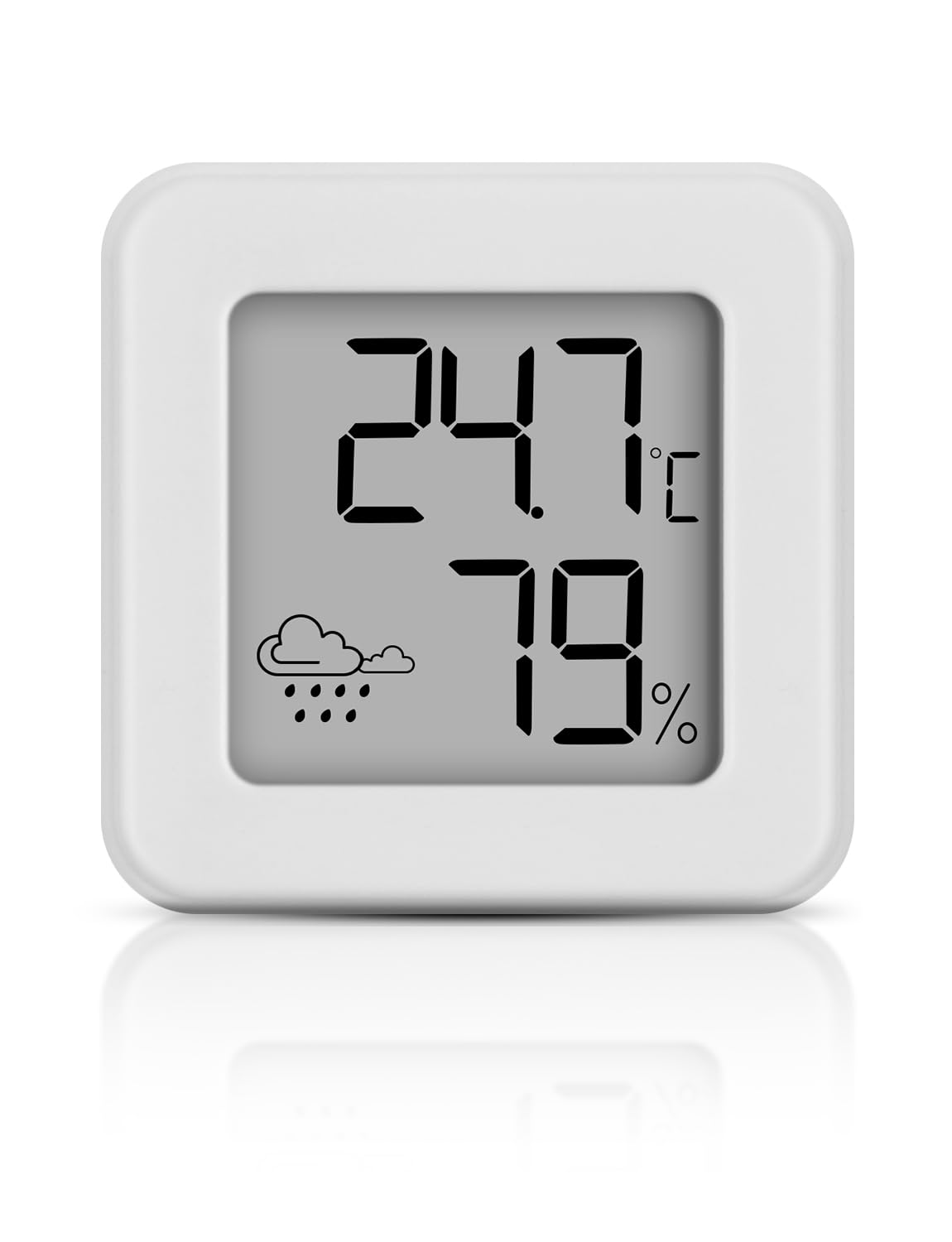 Mini Igrometro Termometro per interni, monitor della temperatura ambiente e misuratore di umidità Misuratore di temperatura e umidità, termometro d'atmosfera (bianco-1 pezzo)