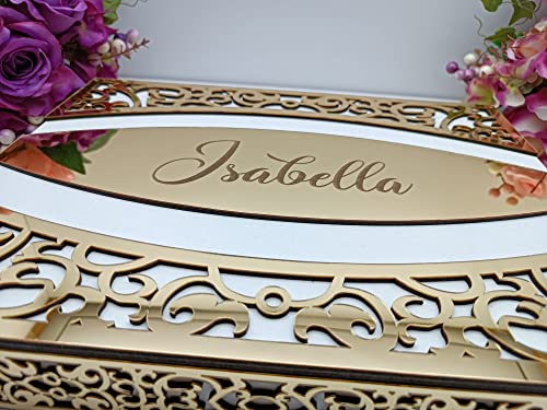 Makeup Vanity Mirror Comb Hair Brush Set | Vintage Antique Mirror Comb Brush | Antique Vanity Makeup Mirror Gold Vanity Mirror Hair Brush Set | Hand Beauty Mirror | Comb And Mirror Set (Gold) #TOP1