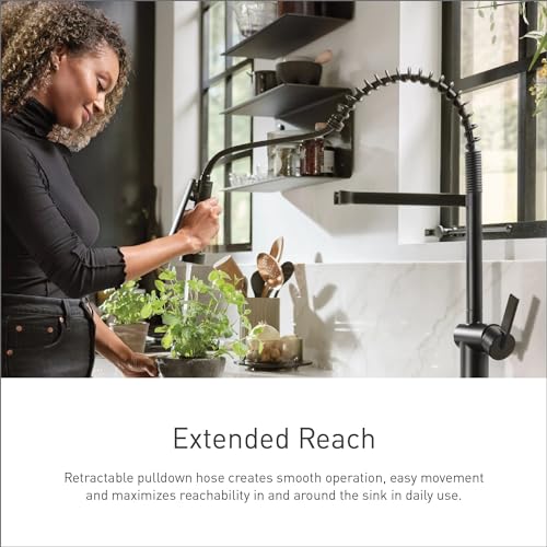Moen S5235 Sinema One-Handle Pre-Rinse High Arc Spring Pulldown Kitchen Faucet, Chrome by Moen - Image 2