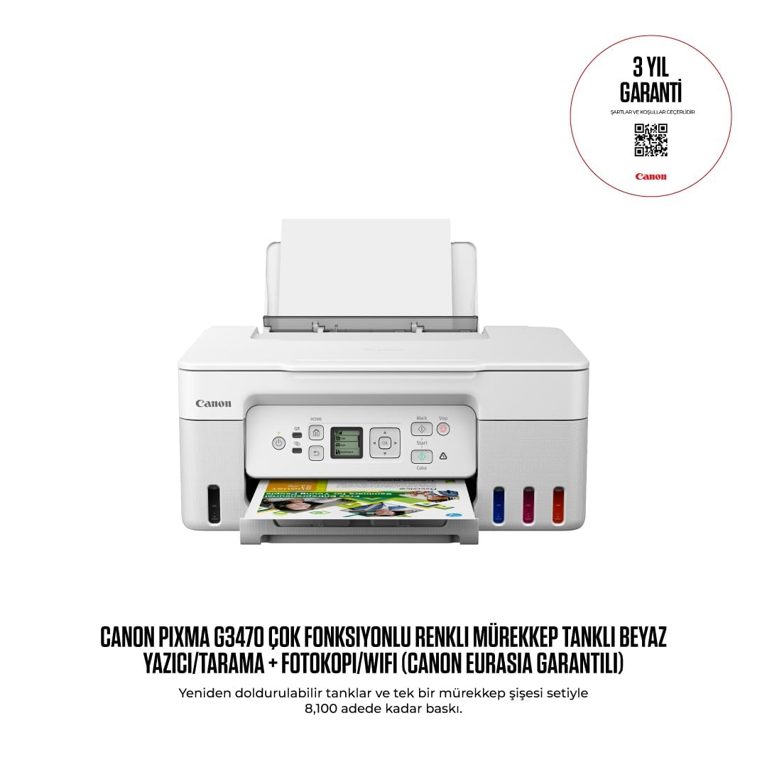 Canon Drukarka PIXMA G3470 WHITE 5805C029 (4549292205534)