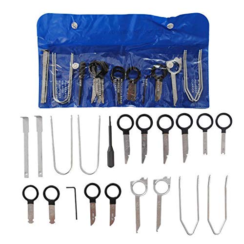 Buyi-World Set de 20 Piezas Herramientas de desmontaje/instalación para Radio Coche DVD navegador GPS, Herramienta de desbloqueo para retirar el reemplazo de reparación de automóviles