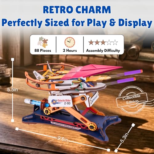 Image of 2-in-1 Hydraulic Paper Airplane & Dart Launcher 3D Wooden Puzzle