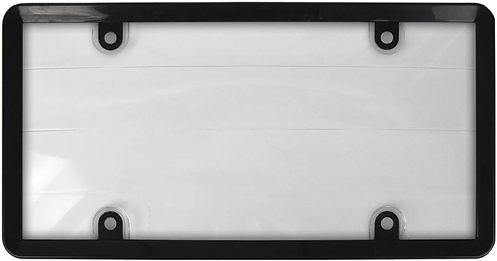 Custom Accessories 90060 Clear Custom Combos License Plate Cover and Frame with Black Plastic Frame