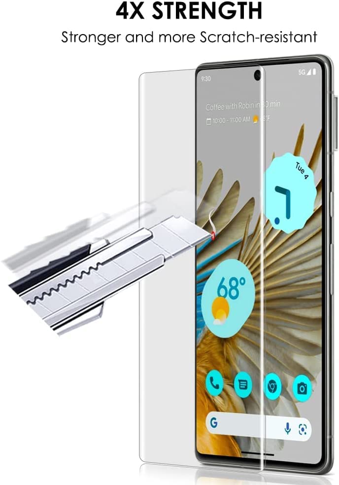 Image of UV Advanced Tempered Glass Screen Protector Guard Compatible For Google Pixel 6 Pro 5G / Pixel 7 Pro 5G (6.7 Inch, Pack of 1) Full Adhesive UV Curved Case Friendly HD Clarity