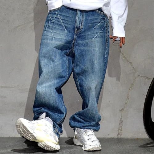 Men’S Chic Slim Fit Straight Denim Full Length Jeans Button Fly Midweight Distressed Casual Wear Pants2