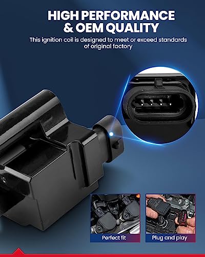 Image of KAX 8 Ignition Coils for Chevy Silverado 1500 Tahoe 5.3L V8 | Fits Silverado /Sierra 1500 /2500 /3500 /1500 HD /2500 HD /3500 HD, Express /Savan 1500 /2500 /3500, Escalade, Tahoe, Yukon UF271