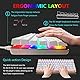 Gaming-Tastatur, Maus-Pad-Set, 3-in-1, Regenbogen-Hintergrundbeleuchtung, blauer Schalter, mechanische Tastatur, 16000 DPI RGB ultraleicht Gaming-Maus + 10 RGB-Mauspads mit Hintergrundbeleuchtung