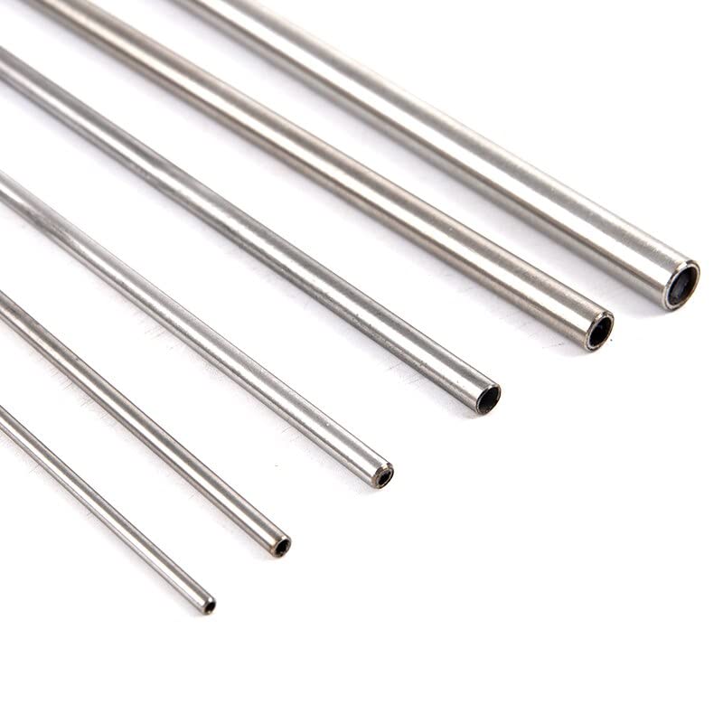 2 Stück Edelstahl 304 Kapillarrohre – Rund, 6 Mm Außen-Ø, 250 Mm Länge, 3 Mm Innen-Ø, Silber
