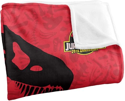 Miniatura 3 de Jurassic Park - Manta con licencia oficial del 25 aniversario de tacto sedoso, súper suave, 50 x 60 pulgadas