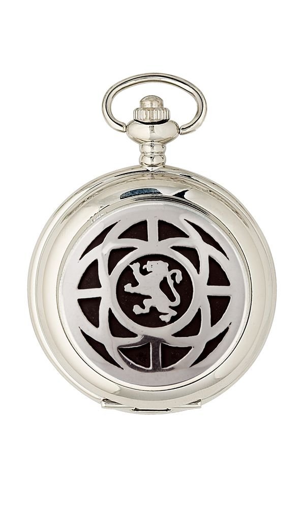Kilts Wi HaeScottish Celtic Lion Rampant Half Hunter Quartz Pocket Watch PW111Q
