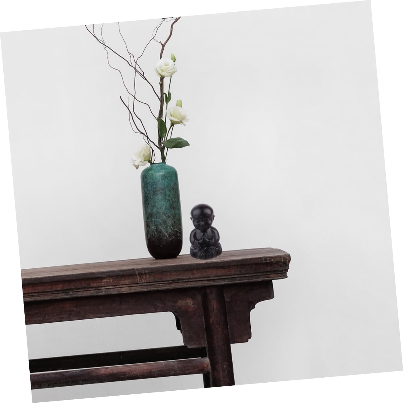 DECHOUS Topper De Escritorio 3 Piezas Decoración De La Mesa del Hogar Figura De Monje Budista Estatuilla De Arenisca Estatua Meditando Decoración del Escritorio De Oficina Buda De Madera