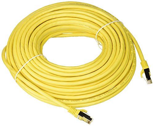 Image of C2G 28703 Cat5e Cable -Snagless Shielded Ethernet Network Patch Cable, Yellow (75 Feet. 22.86 Meters)