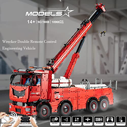 Abschleppfahrzeug Technical Kranwagen Große Mobilkran Ferngesteuert, Technik Kran Modellbausatz Mit Fernbedienung, 10966… – Bild 3