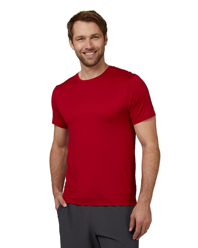 32 DEGREEES Men's Cool Classic Crew T-Shirt | Anti-Odor | 4-Way Stretch | Moisture Wicking