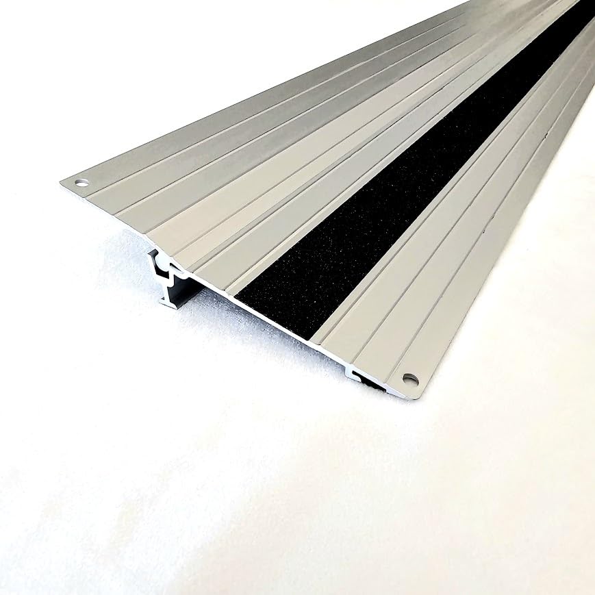 RJ-MODINI Adjustable Threshold Wheelchair ramp can be Adjusted/Raised to fit a Range of Heights. for Mobility aids Such as wheelchairs, Walkers, Canes, Temporary or Permanent. (1"" inch Ramp)