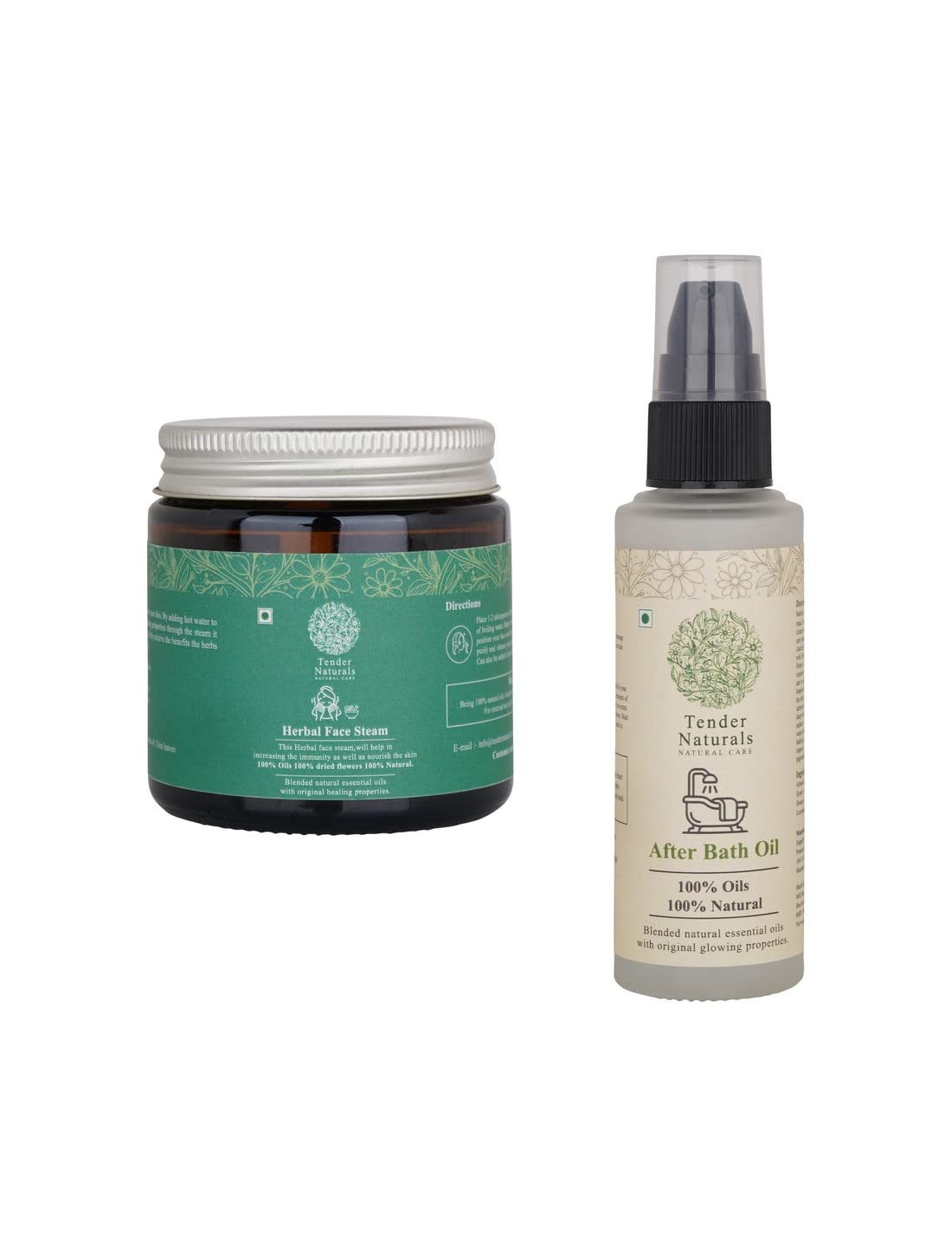 Tender Natural Skincare Natural After Bath Oil (50 ml), Prevents Fine Lines, Wrinkles Smooth & Radiant Skin Herbal Face Steam Oil for Face Care, Pores & Cleanses for Skin (100 gm) Combo Pack of 2-image-31