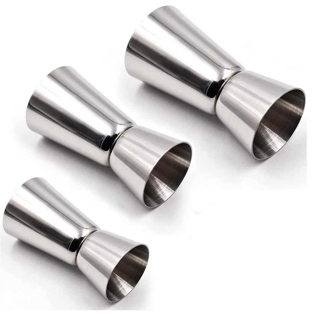 Double Jigger for Bartending, 304 Stainless Steel Jigger Measuring Cup 25ml/50ml, 20/40ml, 15/30ml, Drink Measurer for Cocktails Drink Markings Bar Party Kitchen Tools