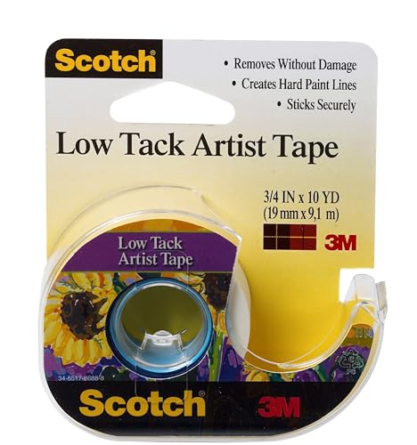 3M Safety Scotch Artist Tape, 3/4-Inch x 10-Yards, White, Low Tack (FA2020)
