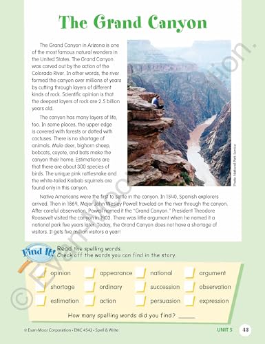 Evan-Moor Skill Sharpeners Spell and Write Workbook, Grade 6, 144 Spelling Words, Test Prep, Synonyms, Antonyms, Grammar, Punctuation, Adjectives, Creative Writing, Vocabulary, Activities, Homeschool - Image 3