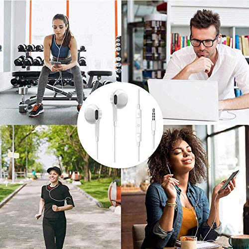 Image of 2 Pack 3.5mm Wired Headphone Plug, in-Ear Earphones, Earbuds Noise Isolating with Built-in Microphone & Volume Control Compatible with iPhone 6s 6 Plus 5s 5 iPad iPod MP3 MP4 Samsung Android Laptop