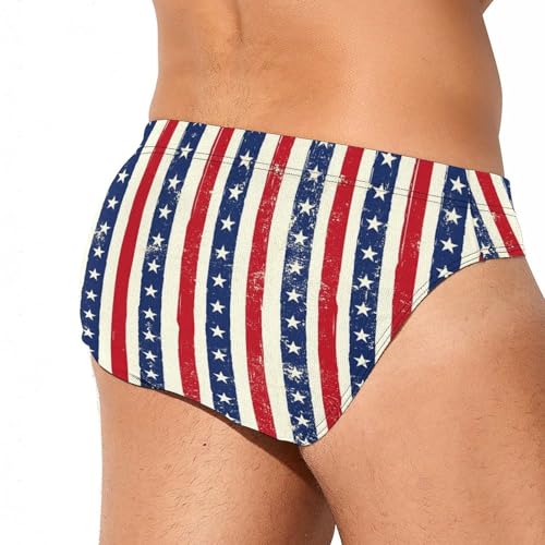 USA Star Flag Men's Swim Briefs Low Waist Bikini Swimsuit Underwear Beach Swimwear3