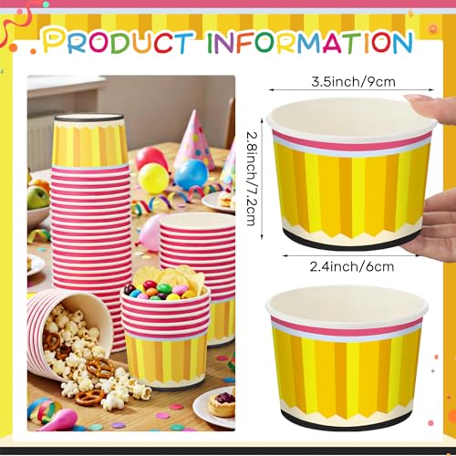 Image of Funnymoom 50 Pack Back to School Ice Cream Cups 9 oz Yellow Pencil Disposable Dessert Bowls Teacher First Day of School Paper Soup Bowls Snack Cups for Preschool Kindergarten Graduation Party Supplies
