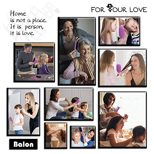 4Pcs Hair Brushes For Women, Hair Comb For Women And Detangling Paddle Brush, Great On Wet Or Dry Hair, No More Tangle Hair Brush Set For Straight Long Thick Curly Natural Hair (Purple) #TOP6