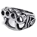 KONOV Mens Stainless Steel Ring, Skull Boxing Glove, Black Silver, Size 9