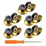 eXtremeRate 10 pcs Rubberized Chrome Gold Thumbsticks Analog Sticks Buttons Replacement Parts for Xbox One Standard for Xbox One Elite for Xbox One S/X and for Xbox Series X & S Controller