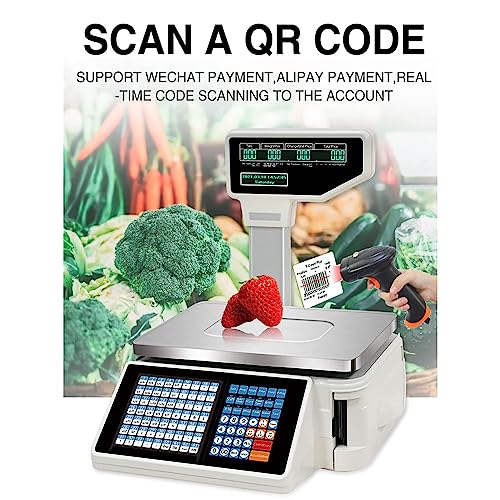 Báscula Digital Electrónica con Impresora Térmica 30kg/60lbs miniatura 6