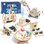 ADUSRIZ 6 en 1 STEM Kits pour les enfants, Kit en bois pour les garçons de 8 à 12 ans, Science 3D Puzzles Projets, Construction en bois Packs d'activités pour enfants Jouets Cadeaux pour 5 6 7 8 9 10 11 12 Trousses d'artisanat pour les jeunes garçons de l'année